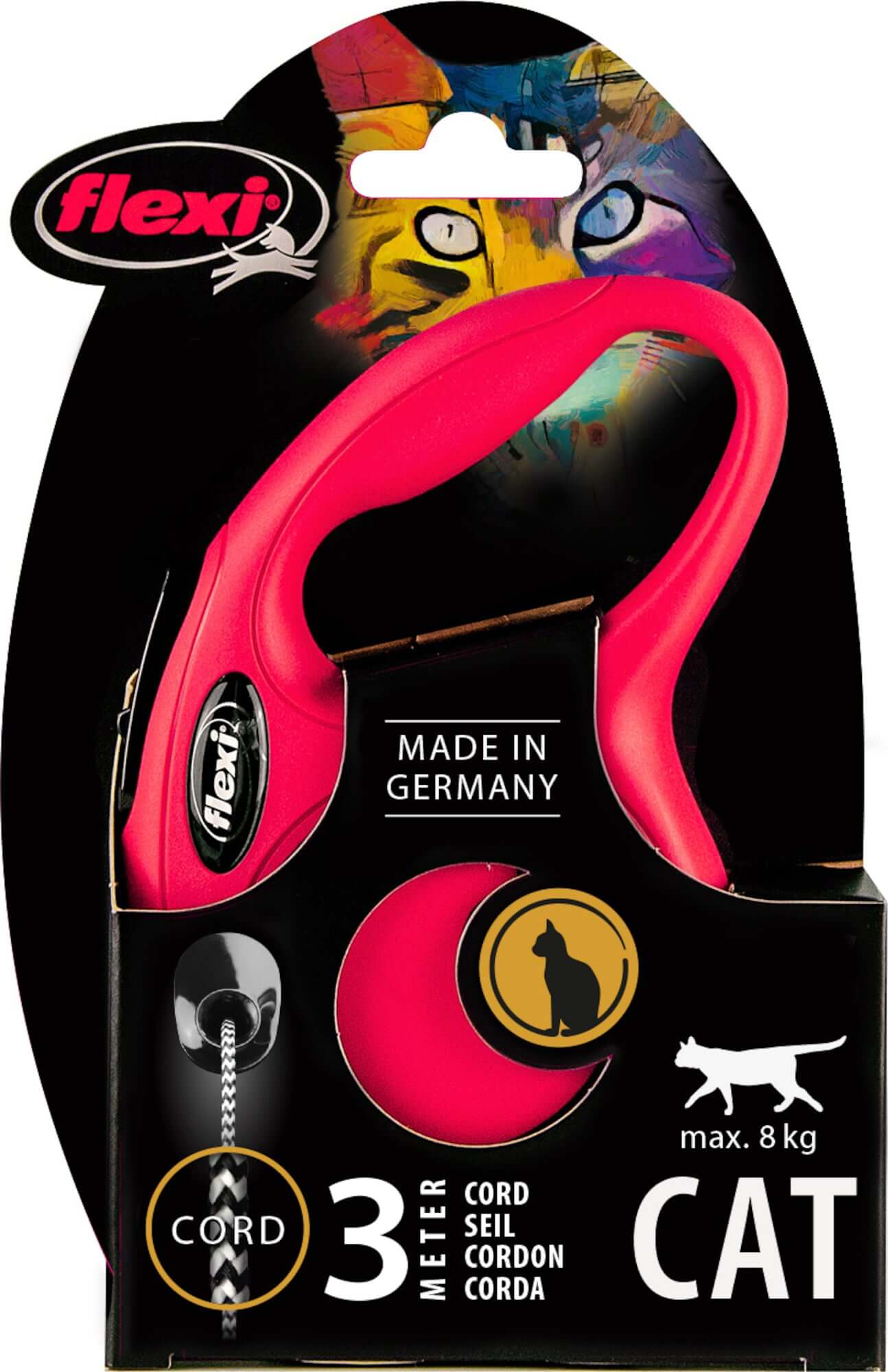 Flexi New Classic Cord povodac za mačke 3m – Crveni - petcorner