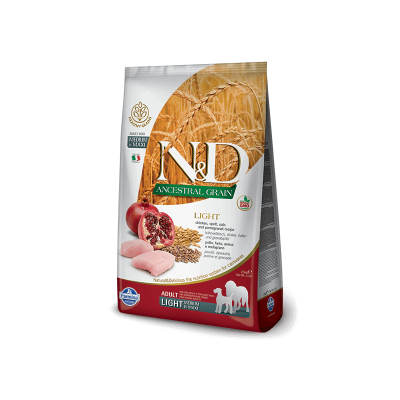 N&D Low Grain, Hrana za pse sa prekomernom težinom Medium/Maxi Light, 12 kg - petcorner
