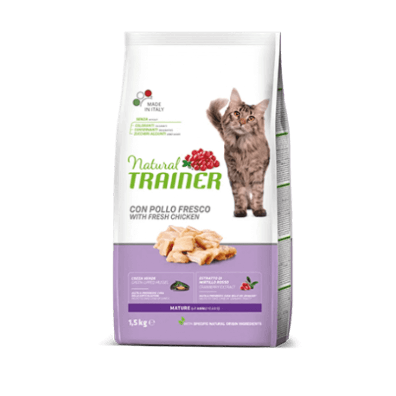 Natural Trainer Hrana za starije mačke preko 7 godina, Piletina, 1.5kg - petcorner
