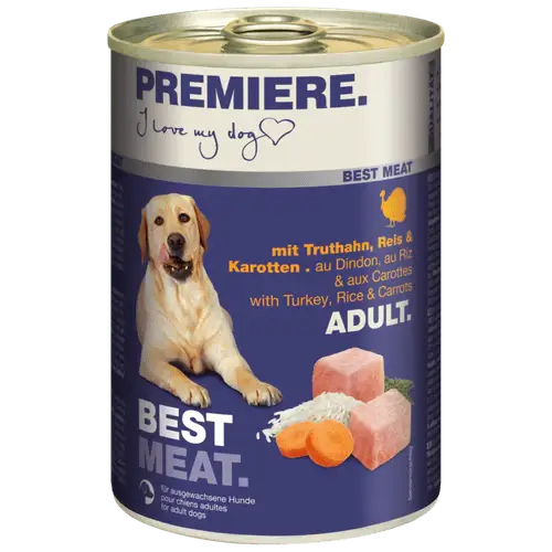 PREMIERE Dog Best Meat konzerva za pse Adult - Ćuretina, šargarepa i pirinač 400g - petcorner