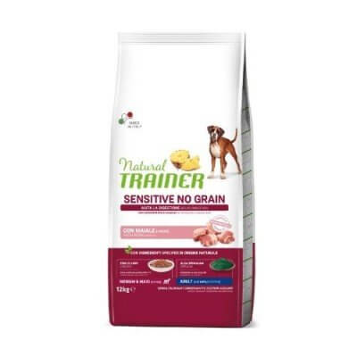 Trainer Natural Sensitive Bez zitarica, Hrana za odrasle pse Srednjih I Velikih Rasa, Pastrmka 12kg - petcorner