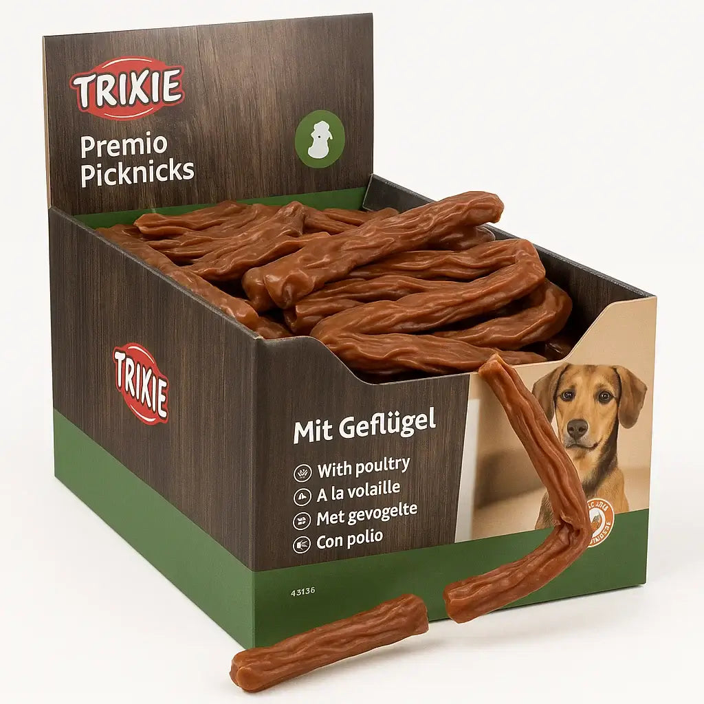 Trixie Beskrajne kobasice živina 8cm – 200 kom, sušene prirodne poslastice za pse