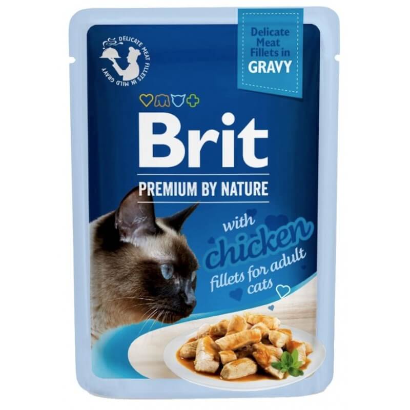 Brit Premium Cat fileti u sosu sa piletinom 85g – hrana za odrasle mačke