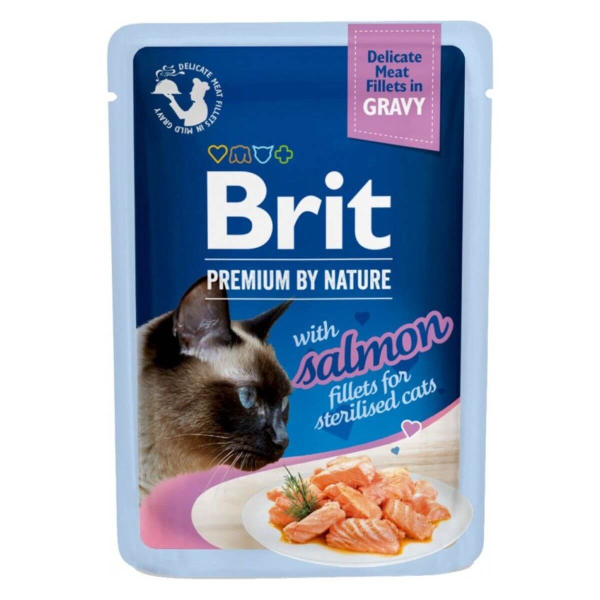 Brit Premium Cat Sterilised fileti sa lososom u sosu 85g – hrana za sterilne mačke