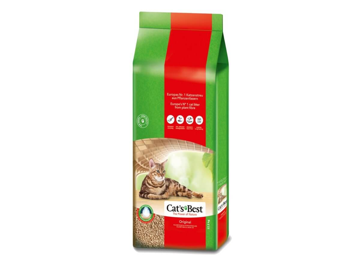 Cat's Best Original 40 l (17.2kg) – Grudvajući Ekološki Posip za Mačke - petcorner