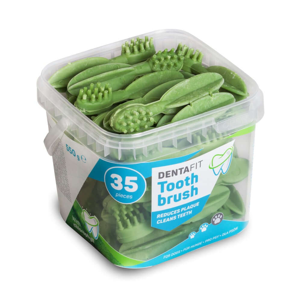 Dafiko Dental Brush Chlorophyll M, 35 kom, ukusne četkice za pse, zelena boja.