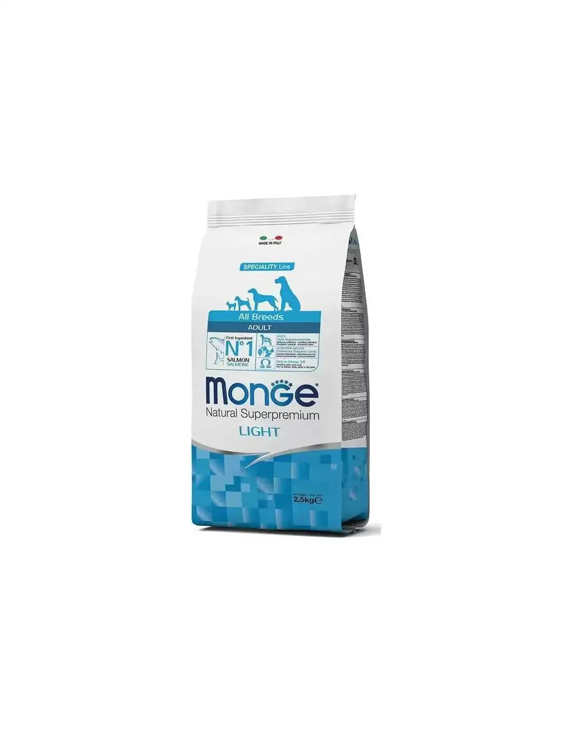 Monge Natural Superpremium LIGHT Losos i Pirinač za odrasle pse 2.5kg - petcorner