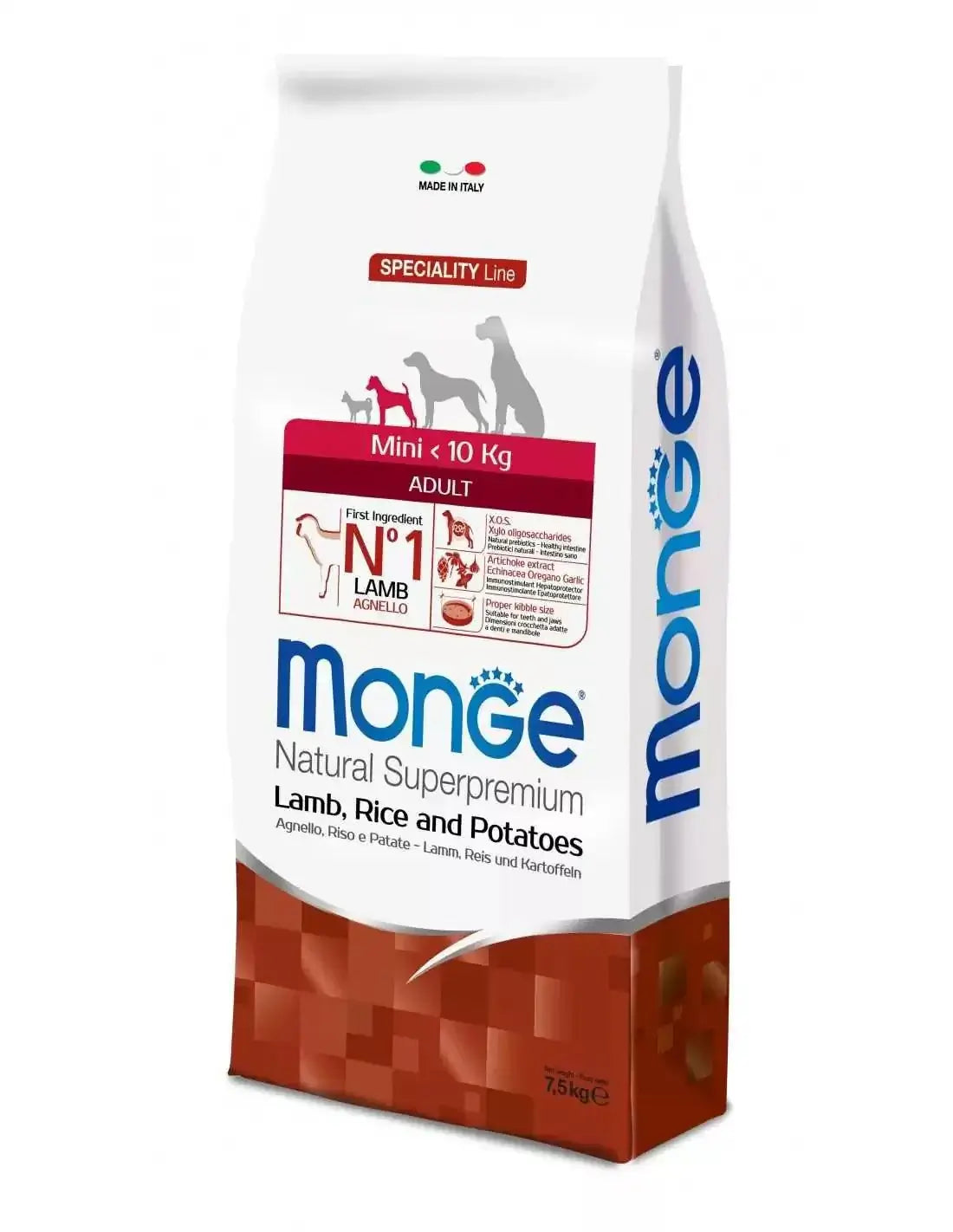 Monge Mini Adult Jagnjetina sa Pirinčem i Krompirom 7.5kg - petcorner