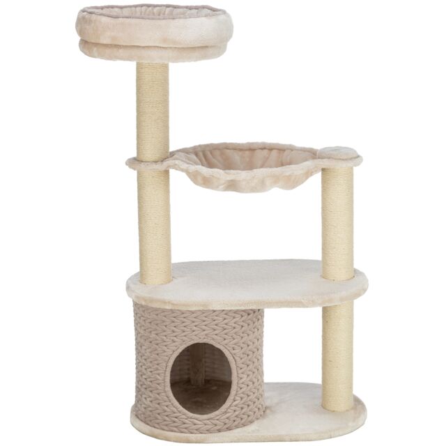 Grebalica Alessia 114cm svetlo siva - pesak, sa platformom i pećinom - Trixie - petcorner
