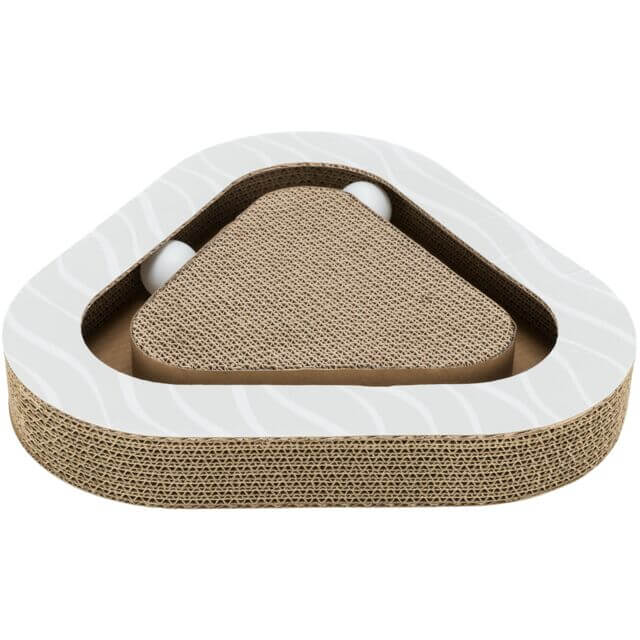 Grebalica kartonska sa lopticama i mačinom travom 36x5x36cm siva - petcorner