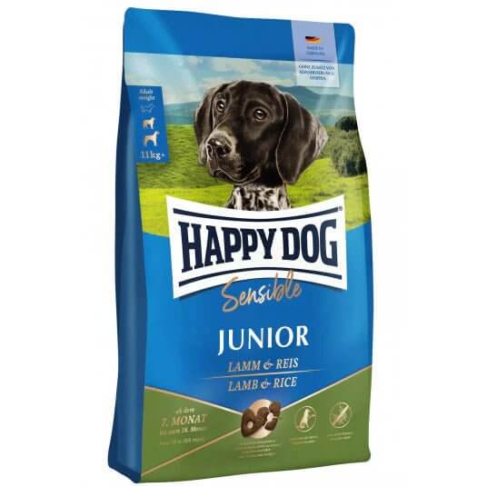 Happy Dog Junior Sensible Hrana za mlade pse, jagnjetina i pirinač - petcorner