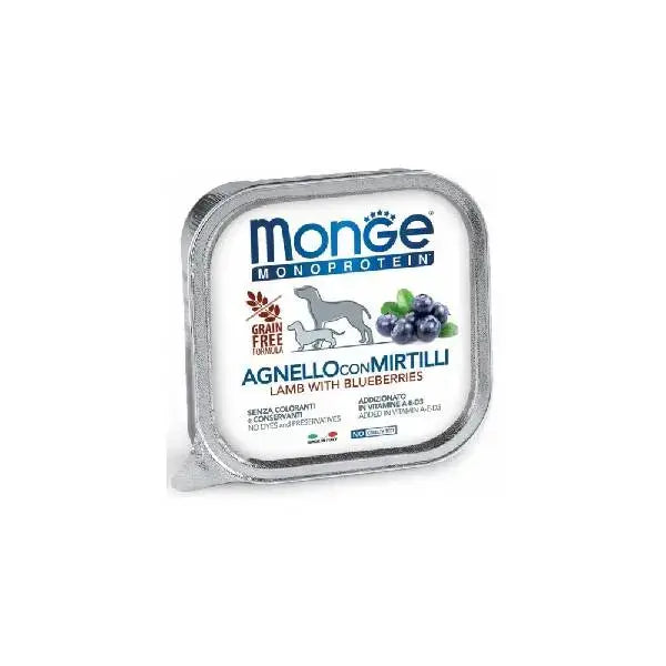 Monge monoproteinska pašteta za pse 24x150g, ukus jagnjetine i borovnica