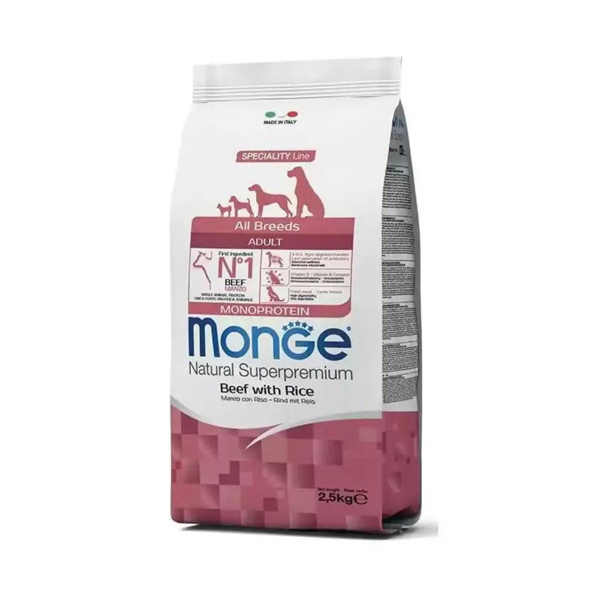 Monge Adult Beef Rice 2.5kg – hrana za pse