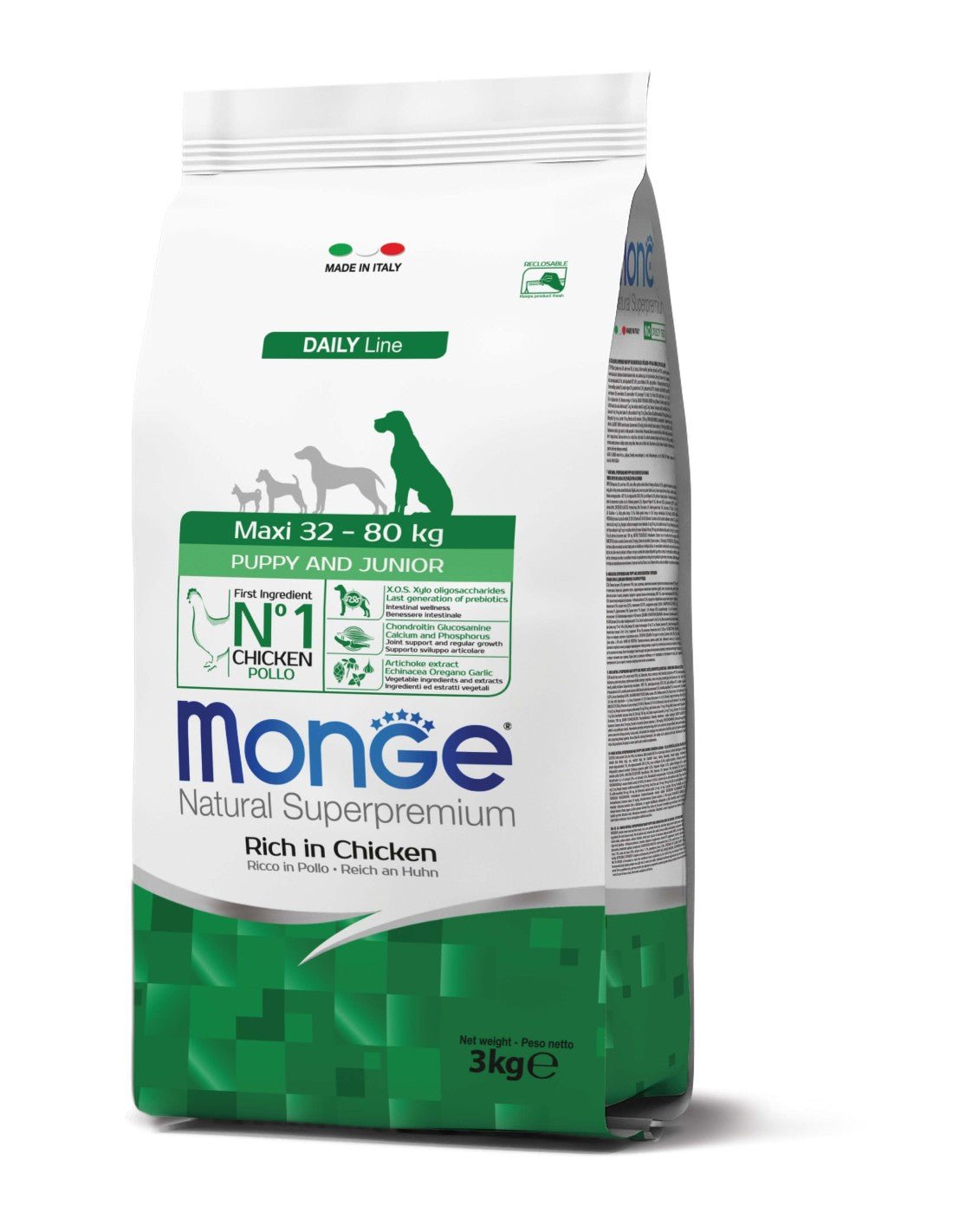 Monge Maxi Puppy & Junior 3kg - Hrana za štence velikih rasa - petcorner