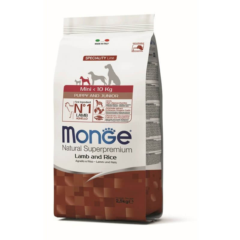 Monge Puppy Mini Jagnjetina & Pirinač 2.5kg - hrana za štence malih rasa - petcorner