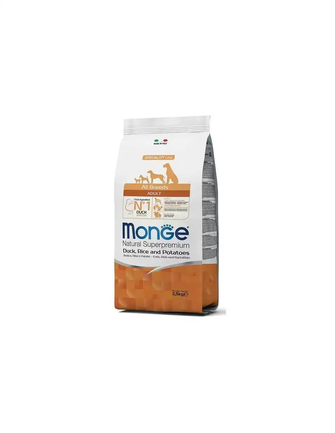 Monge Natural Hrana za Odrasle Pse sa Patkom, Krompirom i Pirinčem 2.5kg - petcorner