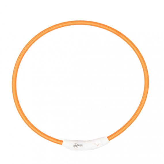 Duvo+ LED svetleća USB najlonska ogrlica narandžasta 65 cm