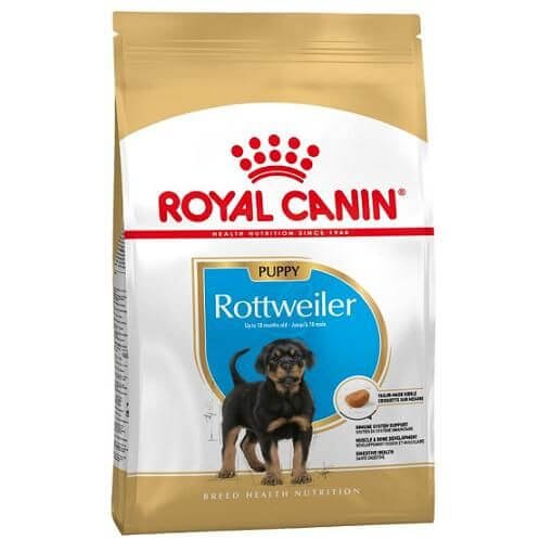 Royal Canin Rottweiler Puppy dry dog food for Rottweiler puppies up to 18 months, 3 kg bag.