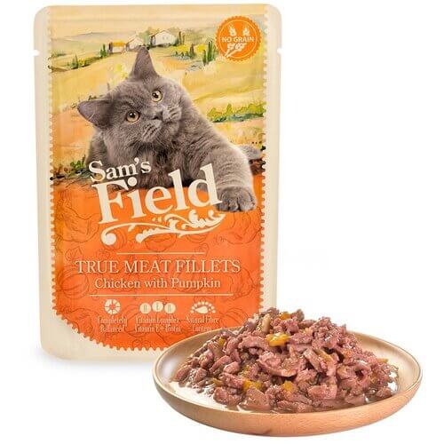 Sam's Field Adult hrana za odrasle macke Pileći File sa Bundevom 85g - petcorner