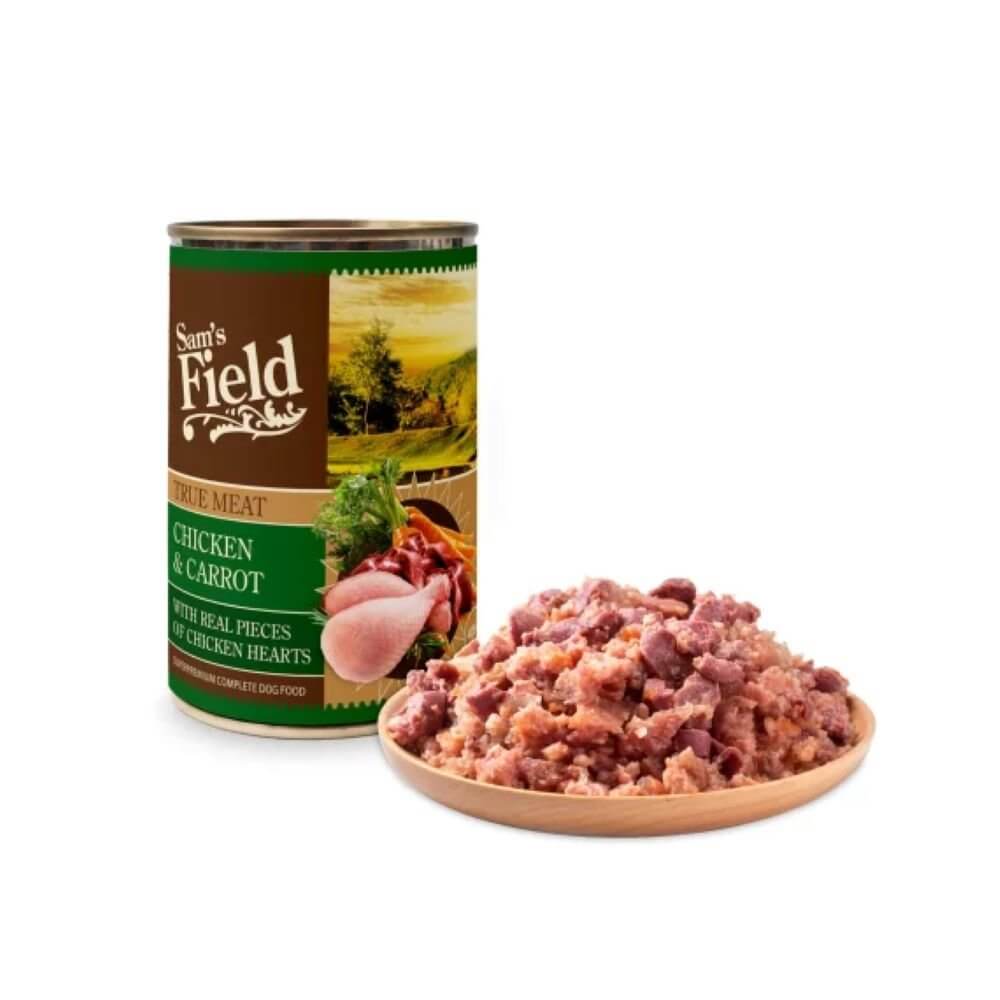 Sam's Field True Meat Puppy hrana za stence Piletina s Teletinom i Šargarepom 400g - petcorner