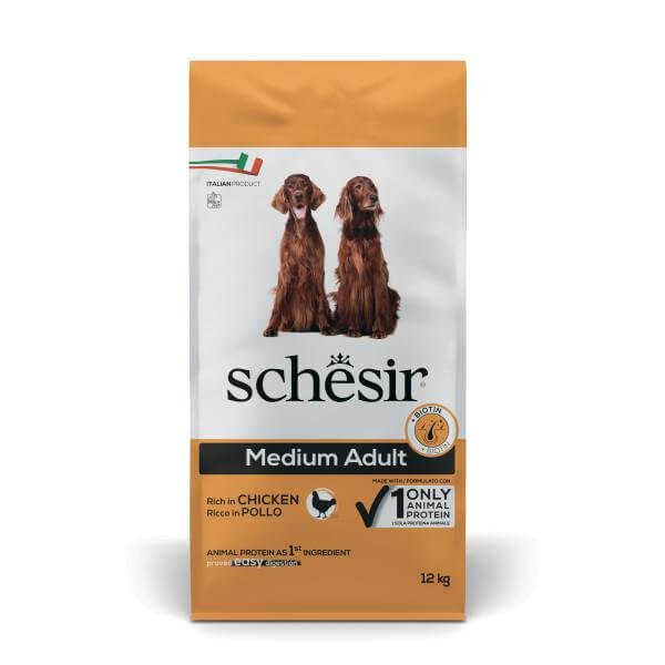 Schesir Dry Dog Medium Piletina – Suva hrana za pse 12kg - petcorner