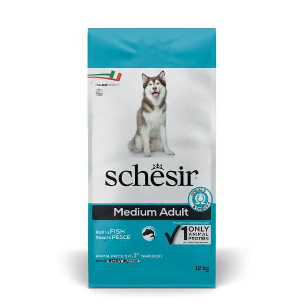 Schesir Dry Dog Medium Riba – Suva hrana za pse 12kg - petcorner