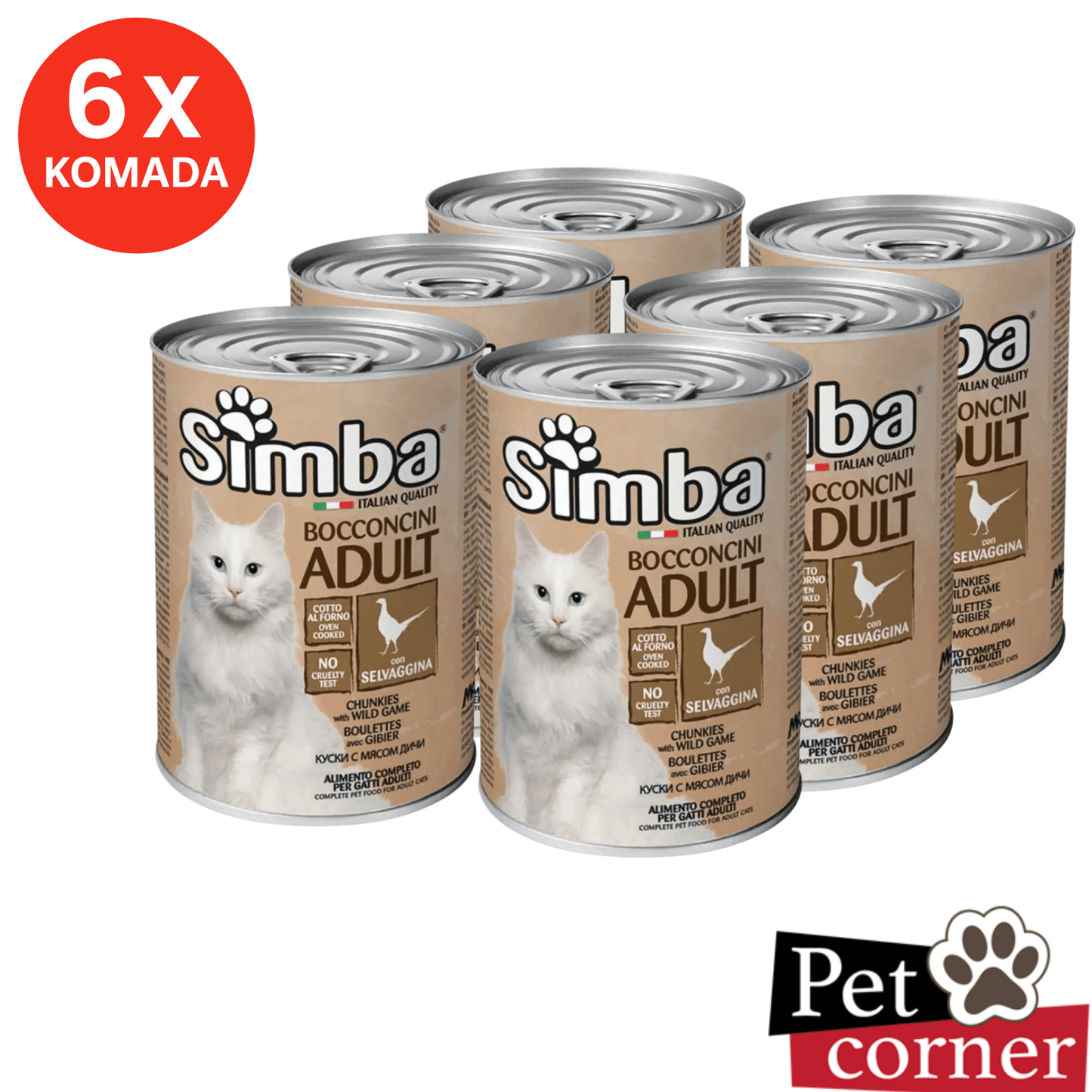 Simba konzerva za mačke, divljač, 6x415g – premium obrok i ušteda - petcorner