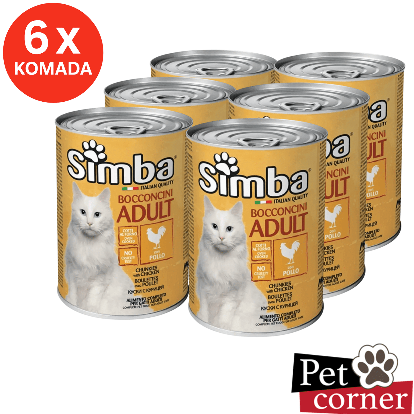 SIMBA Konzerva za mačke Piletina 415g, pakovanje 6 kom - petcorner