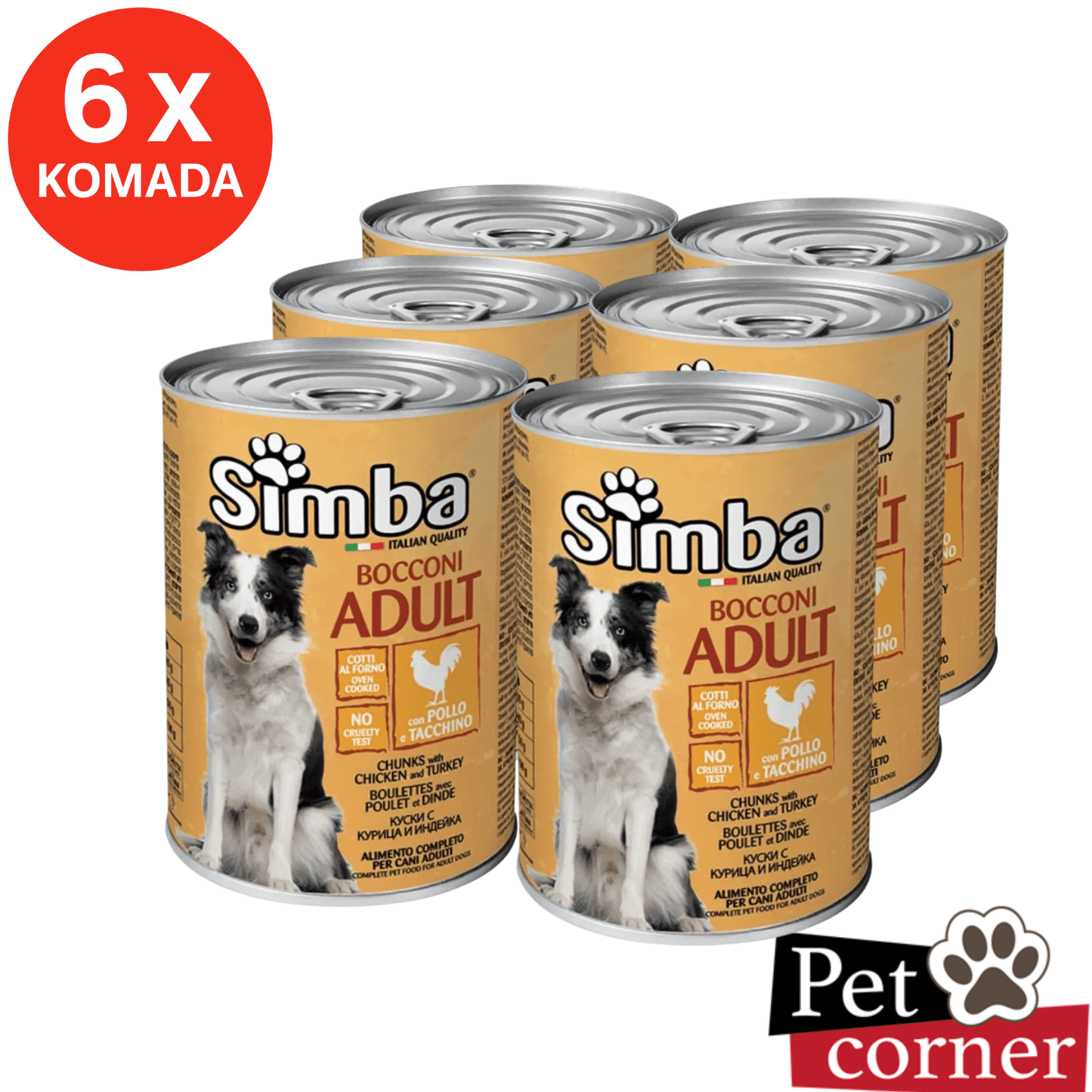 SIMBA Konzerva za pse Piletina, 415g, pakovanje 6 kom - petcorner