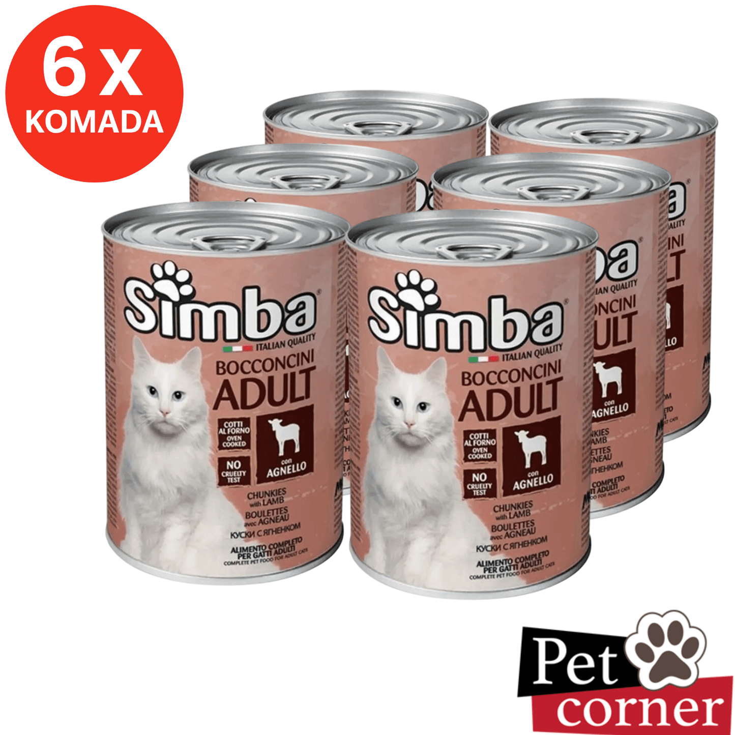 SIMBA Konzerva za mačke Jagnjetina 6x415g – Pakovanje od 6 konzervi - petcorner