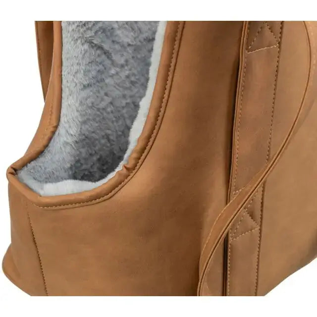 Torba za pse i mačke Trixie Evelyn krem-siva, veštačka koža, udobna unutrašnjost