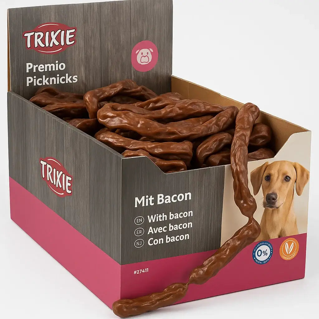 Trixie Beskrajne kobasice sa slaninom – 200 kom, prirodna sušena poslastica za pse