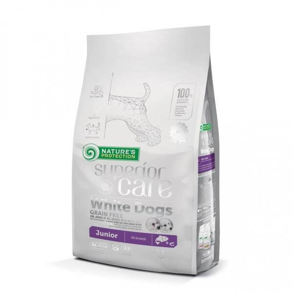 Nature's Protection White Dog Grain Free Losos Junior 10kg - petcorner