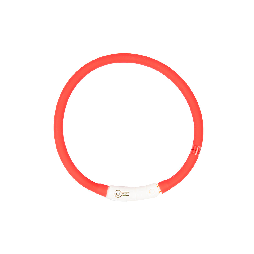 Duvo+ LED svetleća USB najlonska ogrlica crvena 70cm