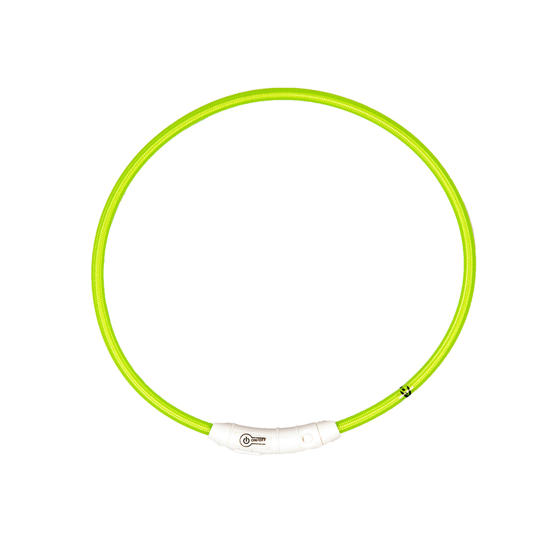 Duvo+ LED svetleća USB najlonska ogrlica zelena 45cm