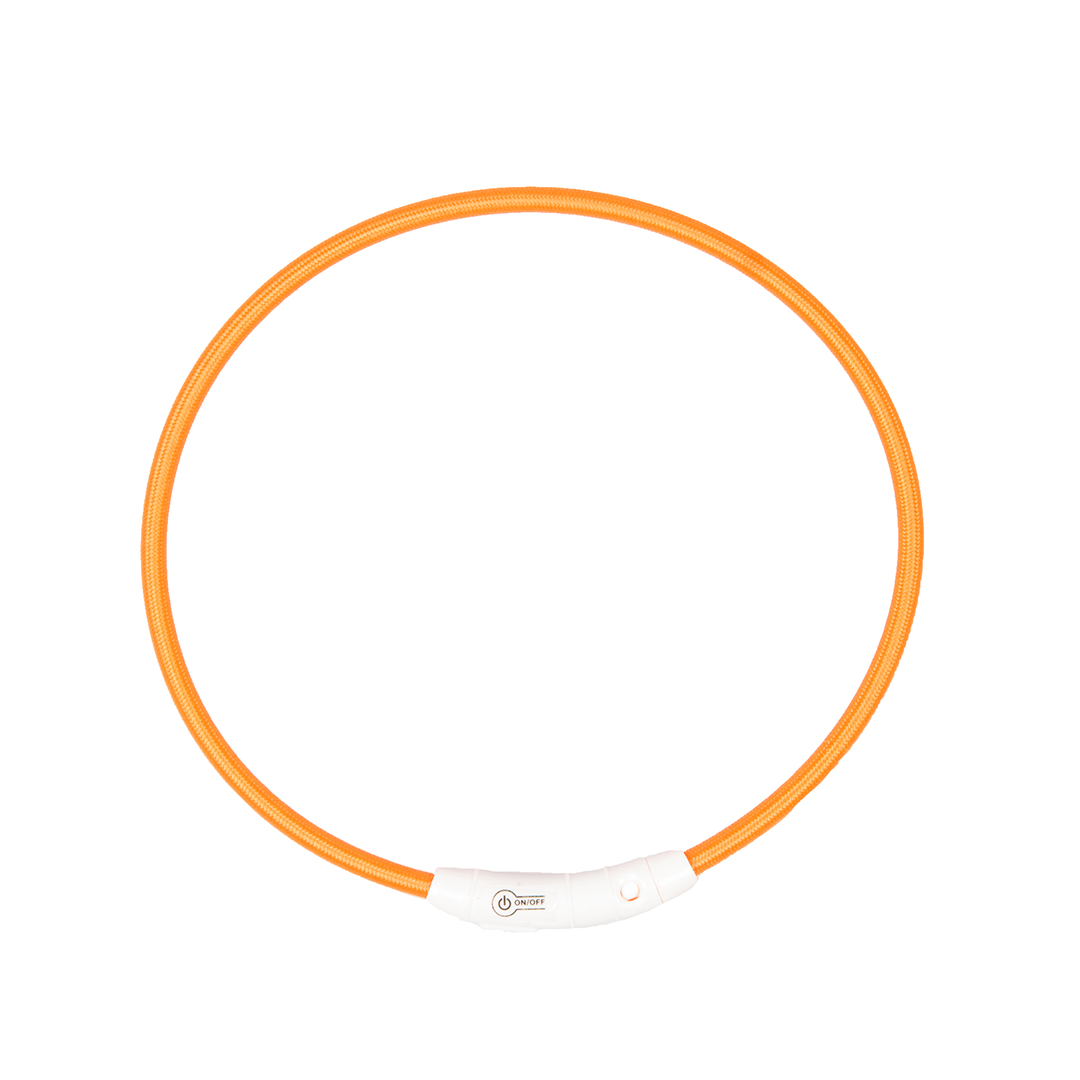 Duvo+ LED svetleća USB najlonska ogrlica narandžasta 35 cm