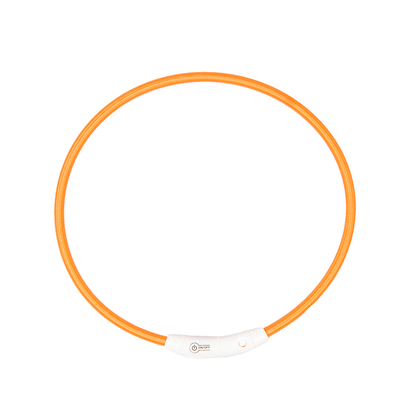 Duvo+ LED svetleća USB najlonska ogrlica narandžasta 35 cm