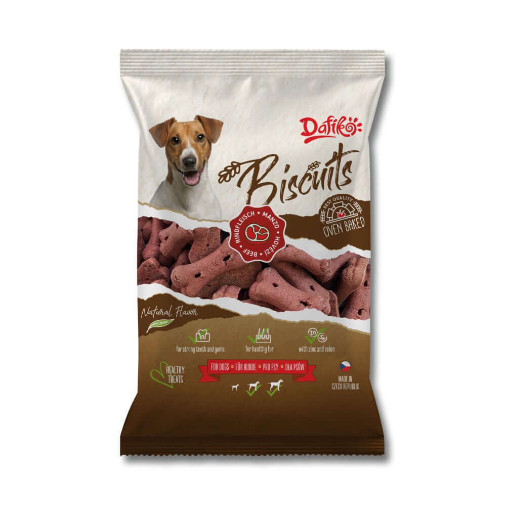 Dafiko Biskvit Bone Beef 400g – Poslastice za pse sa govedinom