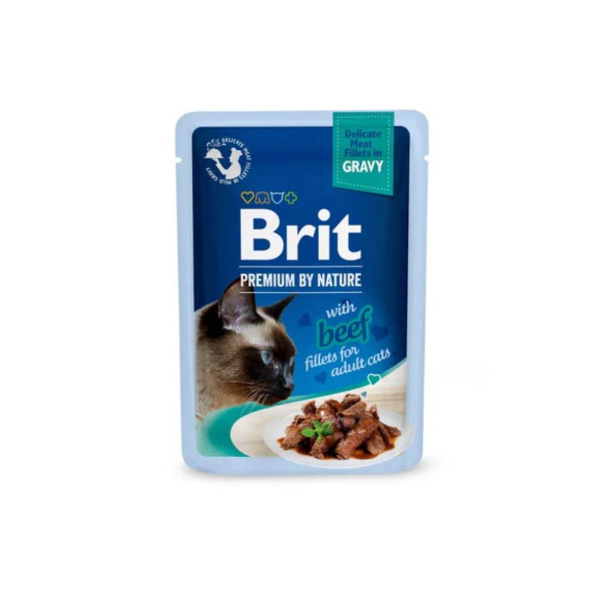 Brit Premium Cat fileti u sosu sa govedinom 85g – hrana za mačke