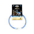 Duvo+ LED svetleća USB silikonska ogrlica plava 45cm