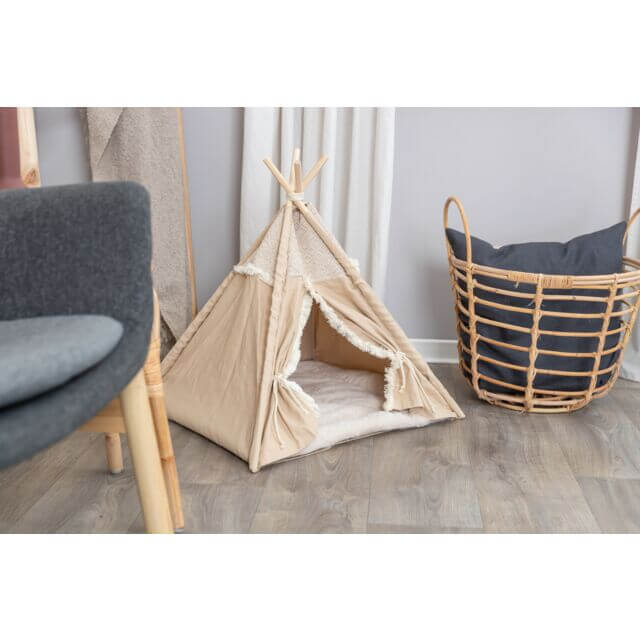 Boho šator za pse i mačke Trixie bež boje 55x65x55cm – moderna i udobna kućica za ljubimce u boho stilu