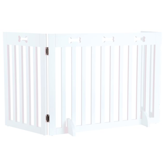 Trixie drvena barijera za pse, 3 - delna, 82–124 cm, bela - petcorner