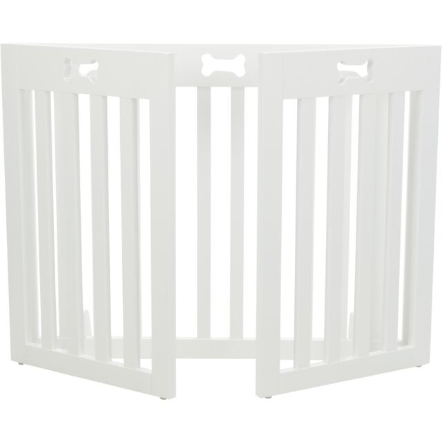 Trixie drvena barijera za pse, 3 - delna, 82–124 cm, bela - petcorner