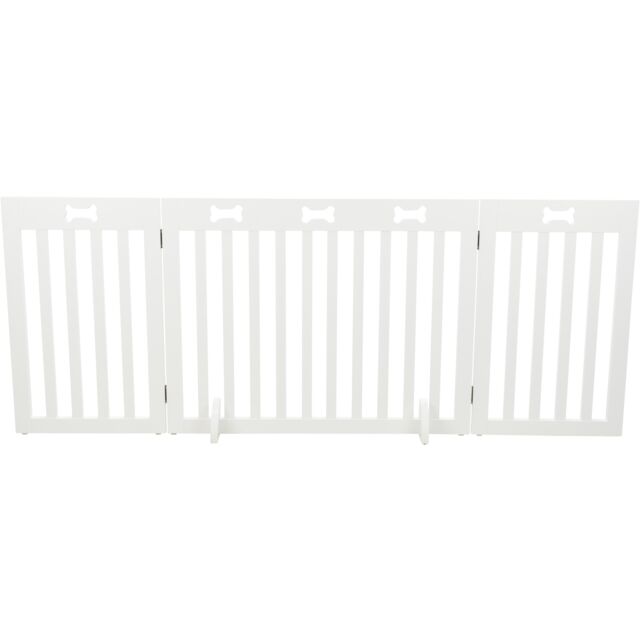 Trixie drvena barijera za pse, 3 - delna, 82–124 cm, bela - petcorner