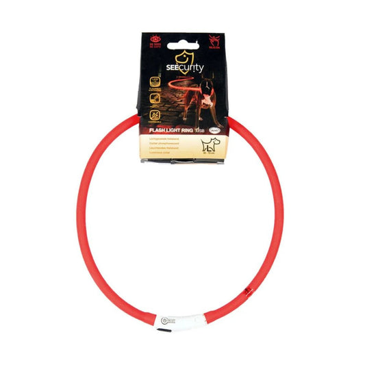 Duvo+ LED svetleća USB ogrlica za pse crvena 45cm