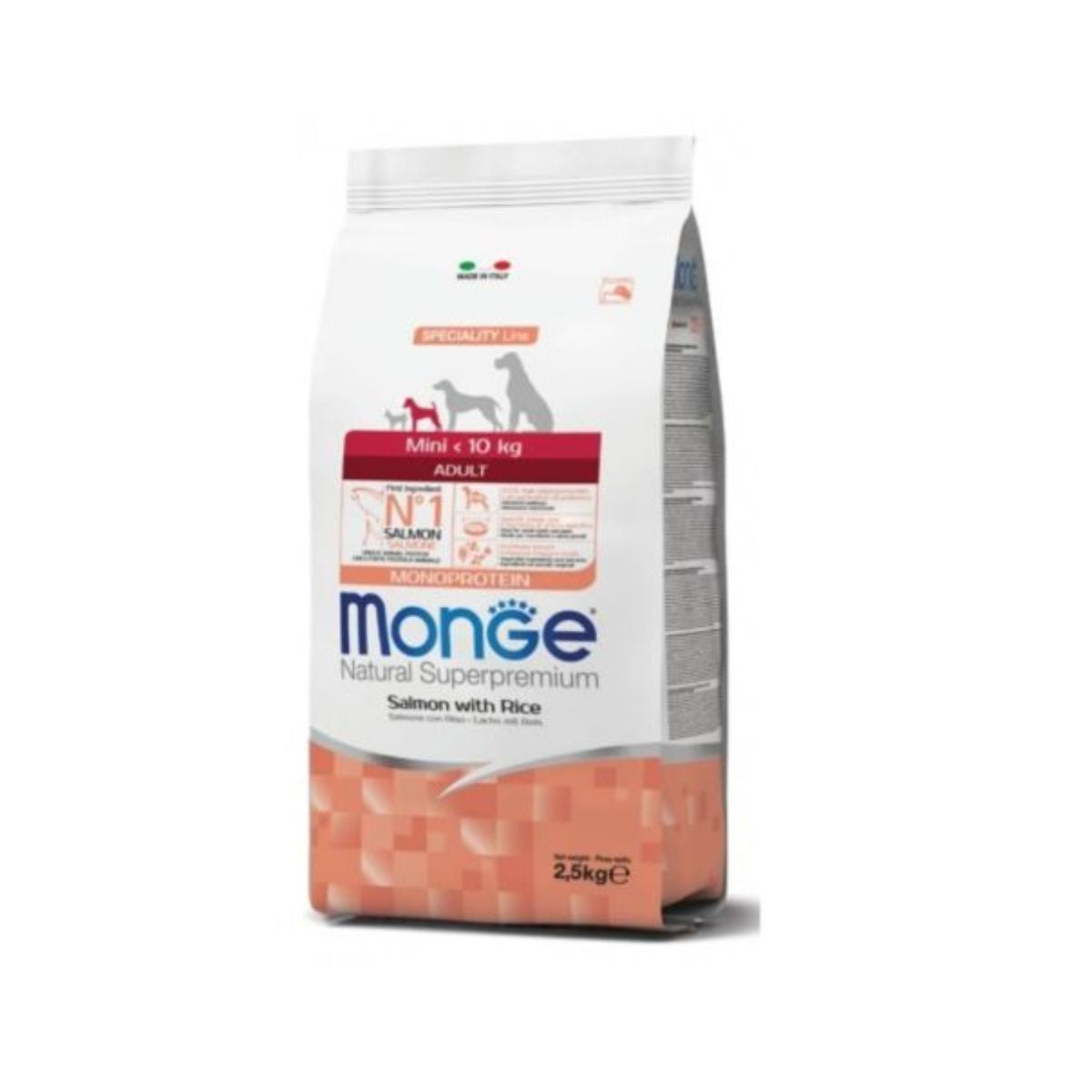 Monge Mini Losos sa Pirinčem 7.5kg - Hrana za Male Pse