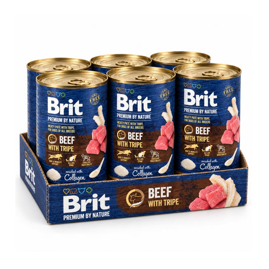 Brit Premium by Nature govedina i škembići 6 × 400 g