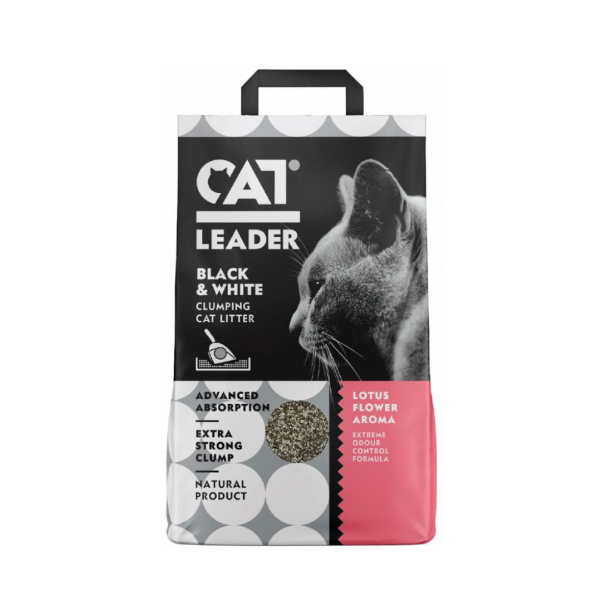 Cat Leader Black & White Lotus Flower 5kg – grudvajući posip za mačke sa mirisom lotosa