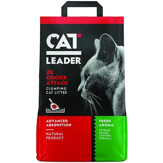 Cat Leader Odour Attack Fresh 5kg – grudvajući posip za mačke sa dvostrukom kontrolom mirisa