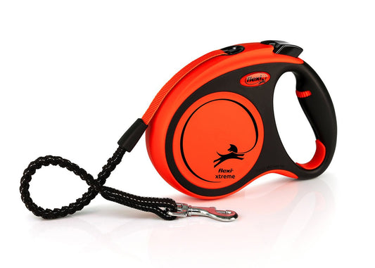 Flexi Xtreme L Tape 5m povodac za pse do 65kg – crno - narandžasti - petcorner